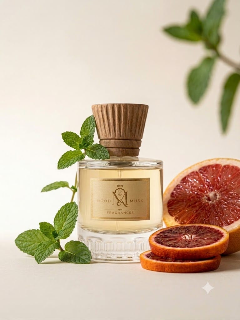 M&M 11 Luxury Flacon Presentation — Angle 2 — MOOD & MUSK